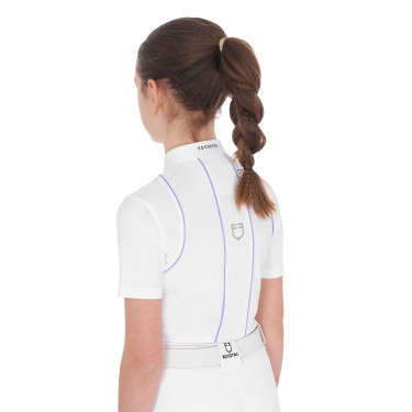 Polo de concours cintré pour filles avec boutons Equestro Polo de concours cintré pour filles avec boutons Equestro
