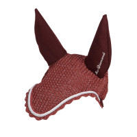 Bonnet anti-mouches en coton avec tissu Cordura et paillettes Equestro Bordeaux