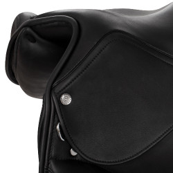 Selle de dressage en cuir doublé Equestro Noir