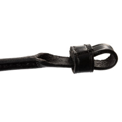 Courroie de lèvre en cuir roulé Equestro Noir Courroie de lèvre en cuir roulé Equestro Noir