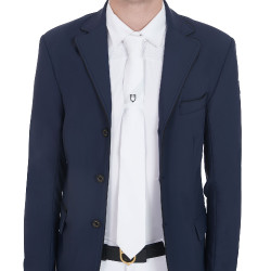 Cravate de compétition avec logo brodé Equestro Blanc Cravate de compétition avec logo brodé Equestro Blanc