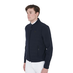 Veste pour homme en tissu technique perforé Equestro Marine Bleu marine
