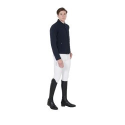 Veste pour homme en tissu technique perforé Equestro Marine Bleu marine