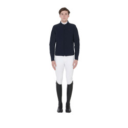 Veste pour homme en tissu technique perforé Equestro Marine Bleu marine