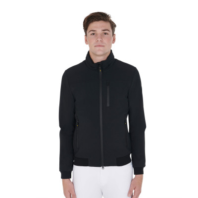 Veste pour homme en tissu technique avec capuche amovible Equestro Noir