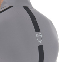 Polo d'entraînement manches longues pour homme coupe ajustée Equestro Gris givré Polo d'entraînement manches longues pour homme coupe ajustée Equestro Gris givré