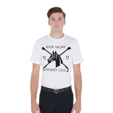 T-shirt homme coupe ajustée imprimé équestre Equestro T-shirt homme coupe ajustée imprimé équestre Equestro