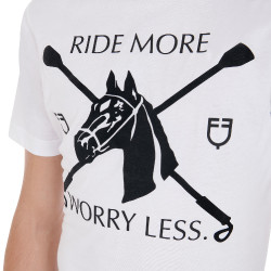 T-shirt homme coupe ajustée imprimé équestre Equestro Blanc