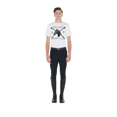 T-shirt homme coupe ajustée imprimé équestre Equestro T-shirt homme coupe ajustée imprimé équestre Equestro