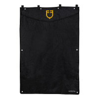 Tenture de box long avec logo brodé Equestro Noir Tenture de box long avec logo brodé Equestro Noir