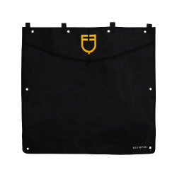 Tenture de box court avec logo brodé Equestro Noir Tenture de box court avec logo brodé Equestro Noir