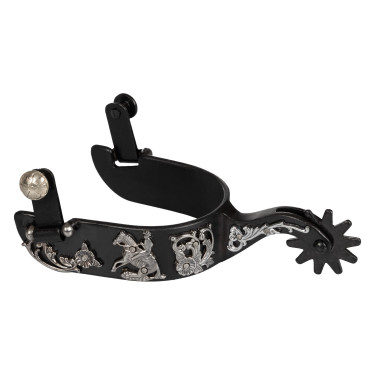 Éperons Metalab pour reining avec motifs de fleurs Pool's Éperons Metalab pour reining avec motifs de fleurs Pool's