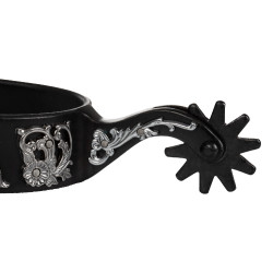 Éperons Metalab pour reining avec motifs de fleurs Pool's Éperons Metalab pour reining avec motifs de fleurs Pool's