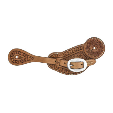 Lanières d'éperons Pool's modèle serpent Naturel Marron