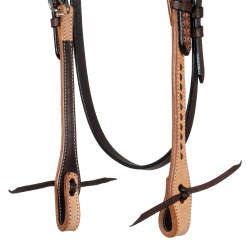 Bridon western bicolore Pool's Noisette / naturel Marron