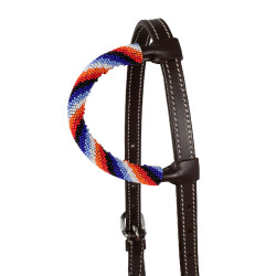 Bride western avec une oreille et broderie perlée Pool's Marron