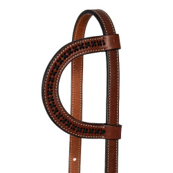 Bride western avec une oreille Pool's Noisette Marron Bride western avec une oreille Pool's Noisette Marron
