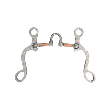 Mors correctif Pool's en acier inoxydable avec rouleaux en cuivre décorés Mors correctif Pool's en acier inoxydable avec rouleaux en cuivre décorés