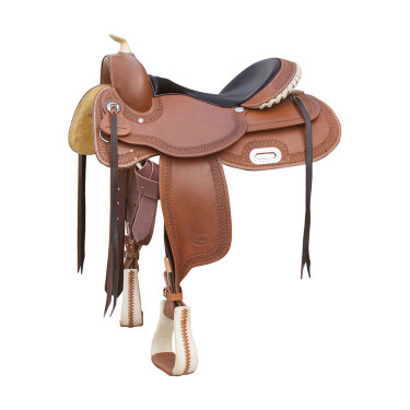 Selle Reiner en rawhide avec arçon flexible modèle 2020F de Pool's Selle Reiner en rawhide avec arçon flexible modèle 2020F de Pool's
