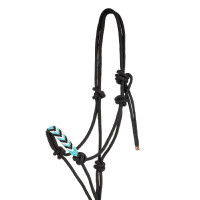 Licol en corde avec décorations et longe Pool's Noir Licol en corde avec décorations et longe Pool's Noir