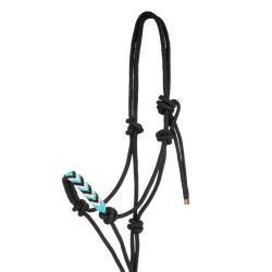 Licol en corde avec décorations et longe Pool's Noir Licol en corde avec décorations et longe Pool's Noir