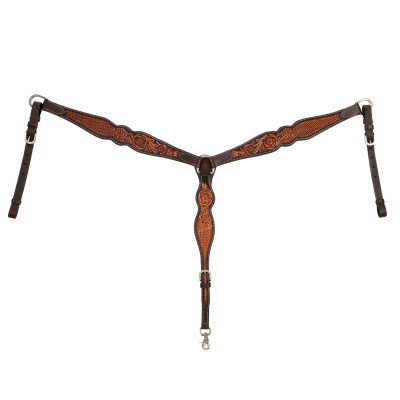 Collier de chasse western avec décoration florale Pool's Marron foncé