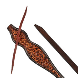 Rênes western avec décoration florale Pool's Marron foncé