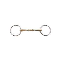 Mors double brisure à anneaux libres avec embouchure courbée 16 mm Umbria Equitazione