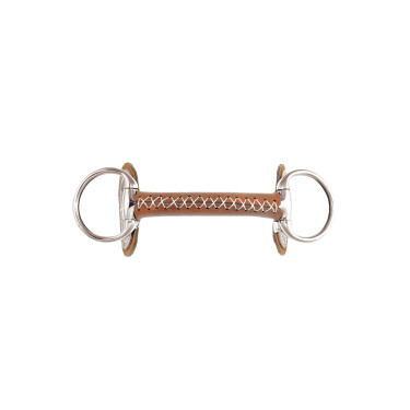 Mors à anneaux en œuf non articulé couvert de cuir Umbria Equitazione Mors à anneaux en œuf non articulé couvert de cuir Umbria Equitazione