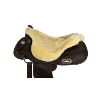 Housse de siège en peau de mouton synthétique selle western Umbria Equitazione Noir