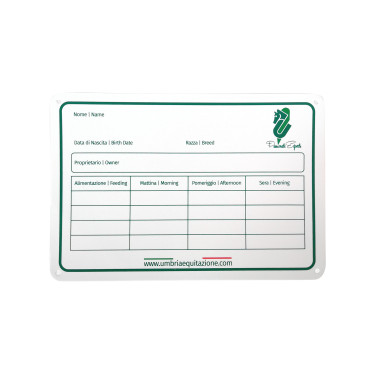 Plaque de box en plastique blanc Umbria Equitazione Plaque de box en plastique blanc Umbria Equitazione