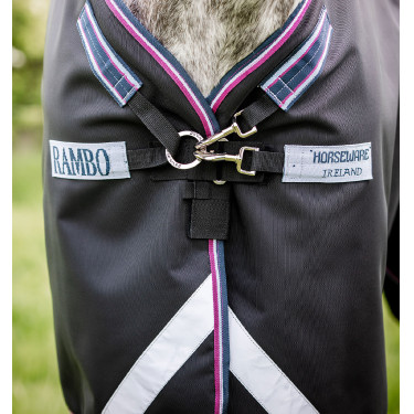 Couverture Horseware Rambo Supreme 1680D Turnout 0g Marine / bordeaux Bleu