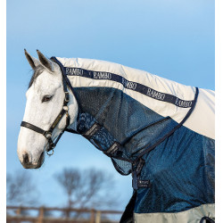 Couverture d'extérieur Horseware Rambo® Summer 0g disque avec doublure 100g 600D Marine / gris Bleu