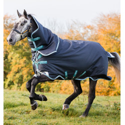 Couverture Horseware Amigo® Bravo 12 Plus 250g 1200D Marine / aqua Bleu