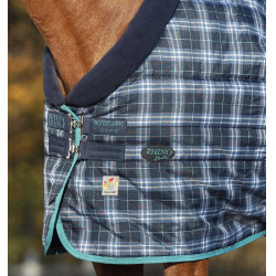 Couverture d'écurie Horseware Rhino Original Vari-Layer 450g Marine à carreaux / bleu sarcelle Bleu marine