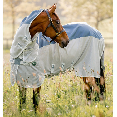 Couverture anti-mouches Horseware Amigo AmECO Combi 0g Sarcelle / gris Bleu