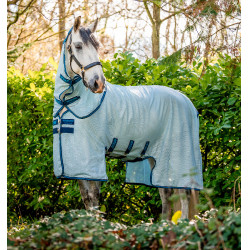 Couverture anti-mouches Horseware Amigo Bug Buster Bleu azure / marine / bleu électrique