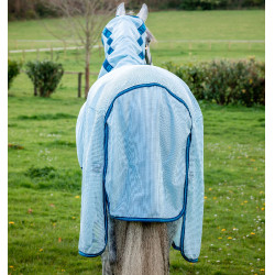 Couverture anti-mouches Horseware Amigo Bug Buster Bleu azure / marine / bleu électrique