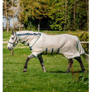 Couverture anti-mouches Horseware Amigo Bug Buster Blanc chalk / marine / haze