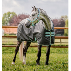 Couverture Horseware Amigo Hero Ripstop 50g Gris shadow / bleu haze / marine
