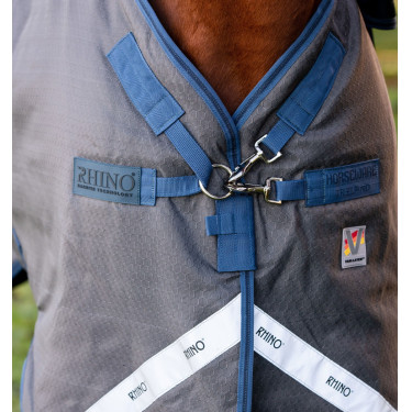 Couverture Horseware Rhino HexStop Plus Turnout 0g Gris / indigo / marine