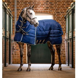 Couverture Horseware Rambo Optimo Stable Plus 400g Marine / beige / bleu / marine Bleu marine