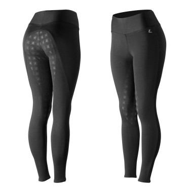 Pantalon-collant d'équitation fond peau silicone Horze Juliet Noir