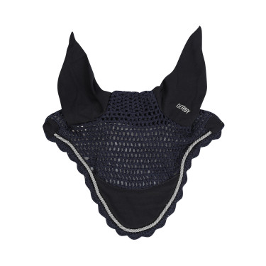 Bonnet pour chevaux Derby en coton Marine / argent / marine Bleu