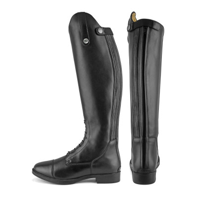 Bottes d'équitation junior Derby à lacets et fermeture éclair Noir