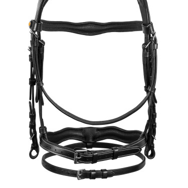 Bridon anatomique avec logo Equestro Noir