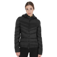 Doudoune femme coupe slim à capuche amovible Equestro Noir