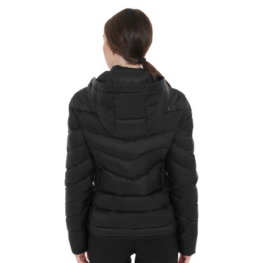 Doudoune femme coupe slim à capuche amovible Equestro Doudoune femme coupe slim à capuche amovible Equestro