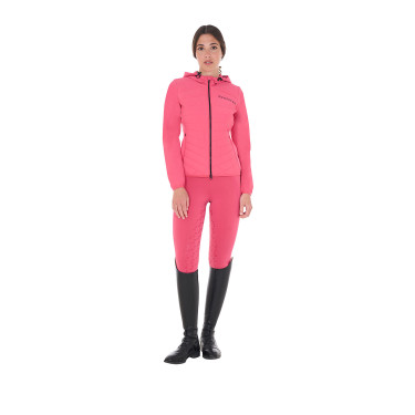 Doudoune femme en mélange technique Equestro Chèvrefeuille Rose