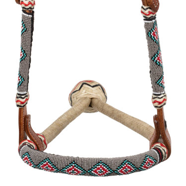 Ensemble bosal perles de sable avec rênes en coton mecate Pool's Ensemble bosal perles de sable avec rênes en coton mecate Pool's